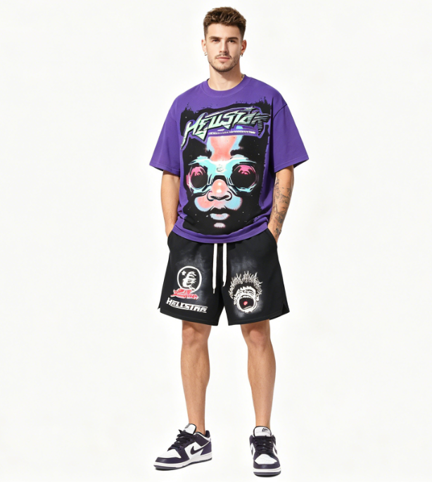 Hellstar T-Shirt 518+Hellstar short pants 702