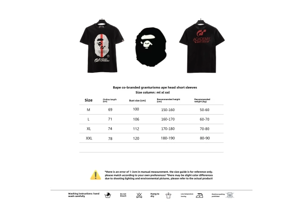 BAPE co-branded GRAN TURISMO ape head short sleeve black T-Shirts+Chrome Hearts hot diamond cross Short Pants white