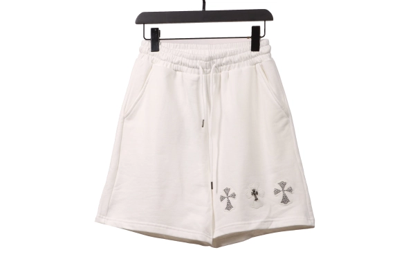 BAPE co-branded GRAN TURISMO ape head short sleeve black T-Shirts+Chrome Hearts hot diamond cross Short Pants white