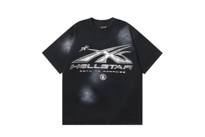 Hellstar T-Shirt 619+Chrome Hearts embroidered Sanskrit cross terry Short Pants gray 02