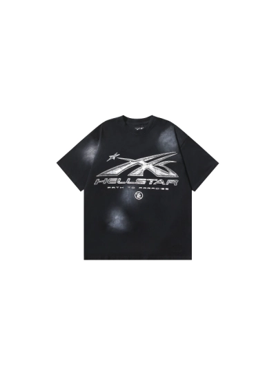 Hellstar T-Shirt 619+Chrome Hearts embroidered Sanskrit cross terry Short Pants gray 02