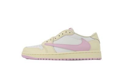 PKGoden Travis Scott x Air Jordan 1 Low Reverse Hook Powder IQ7604-100 01