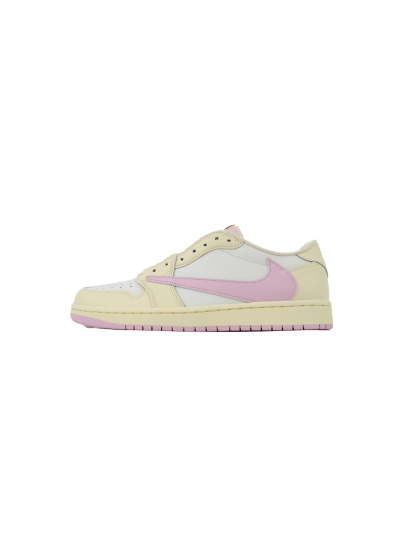 PKGoden Travis Scott x Air Jordan 1 Low Reverse Hook Powder IQ7604-100 01