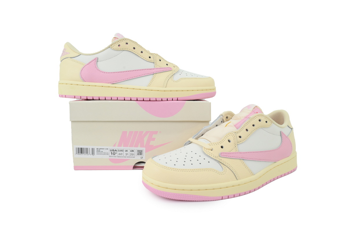 PKGoden Travis Scott x Air Jordan 1 Low Reverse Hook Powder IQ7604-100
