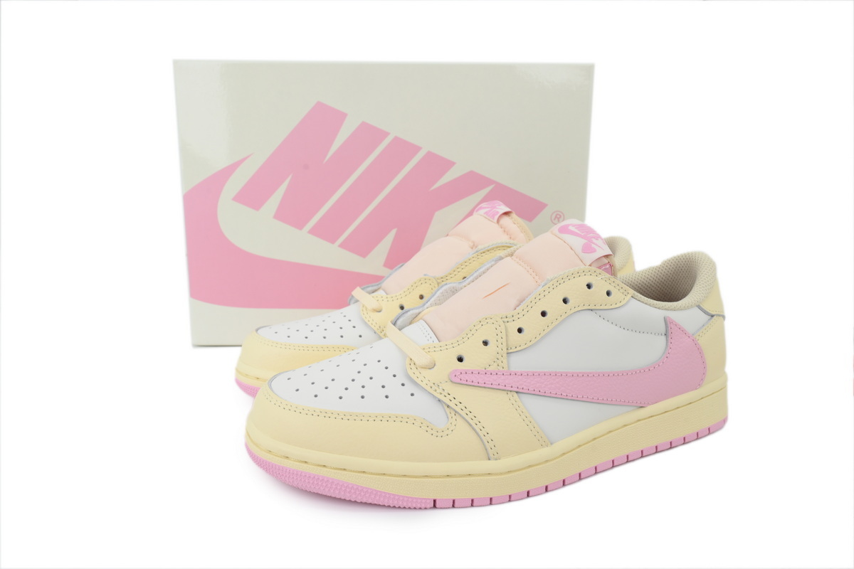 POP Travis Scott x Air Jordan 1 Retro Low OG Muslin Pink IQ7604-100