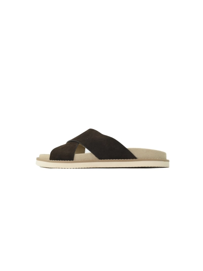 POP Brunello Cucinelli Suede Slide Sandals Coffee  01