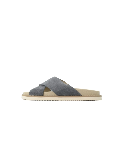 POP Brunello Cucinelli Suede Slide Sandals Grey 01