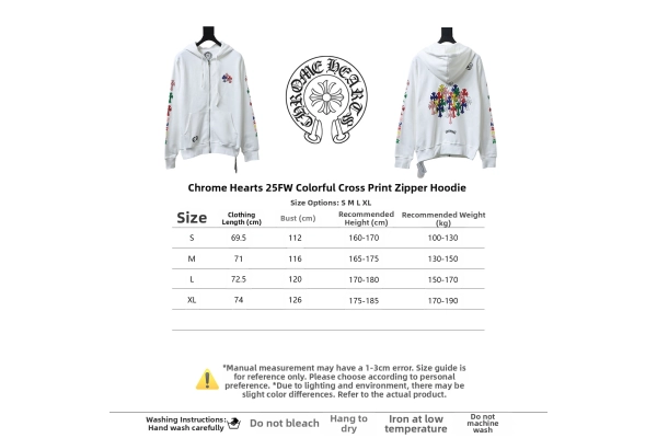 Chrome Hearts 25FW Colorful Cross Print Long-Sleeve T-Shirt White+AMIRI New Washed Ripped Jeans with Silver Diamond Design,A033