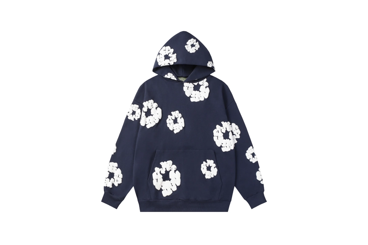 Denim Tears Deep Blue Hoodie+Dior classic monogram pocket Jeans