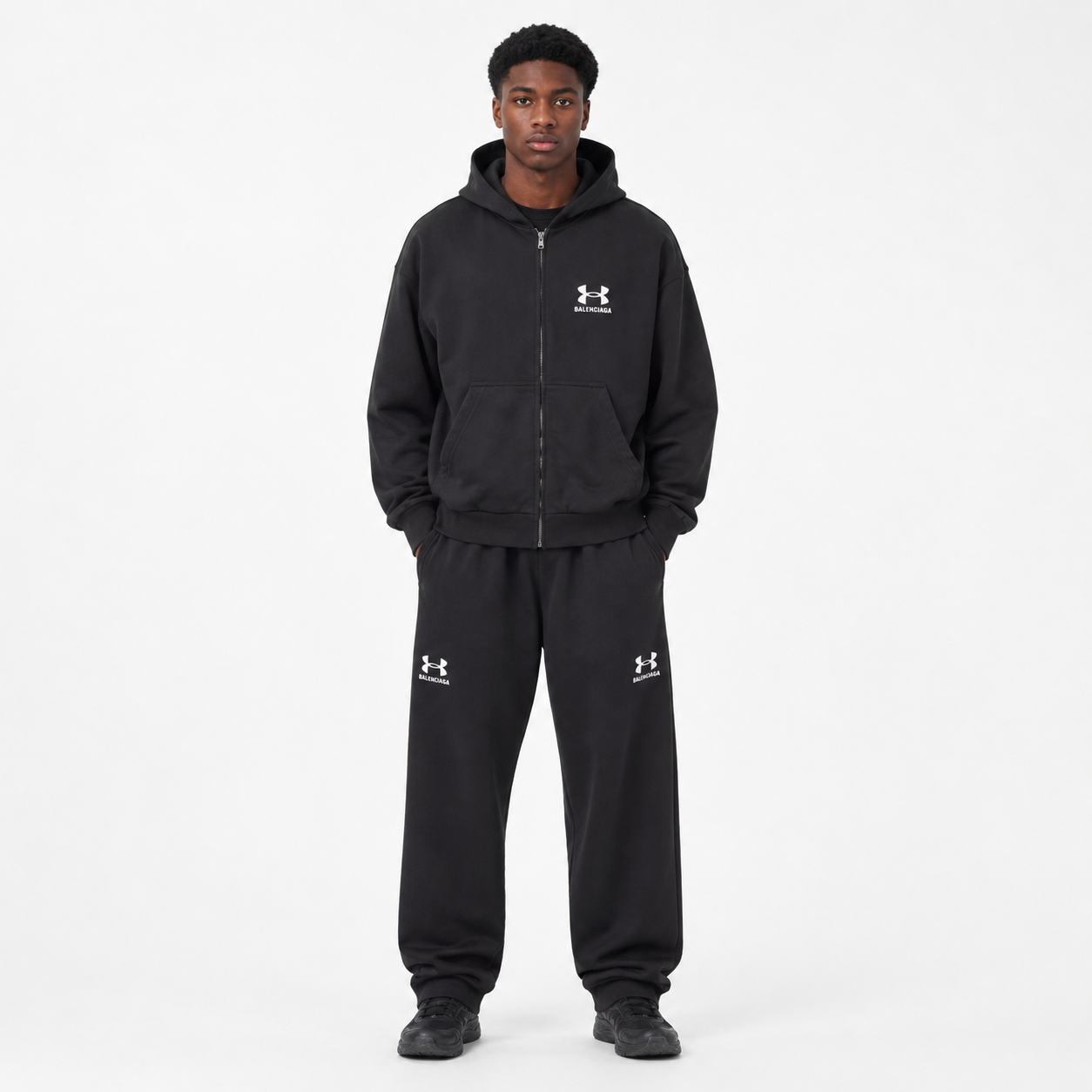 Balenciaga x Under Armour Zip-Up Hoodie Regular Fit+Balenciaga x Under Armour Baggy Sweatpants
