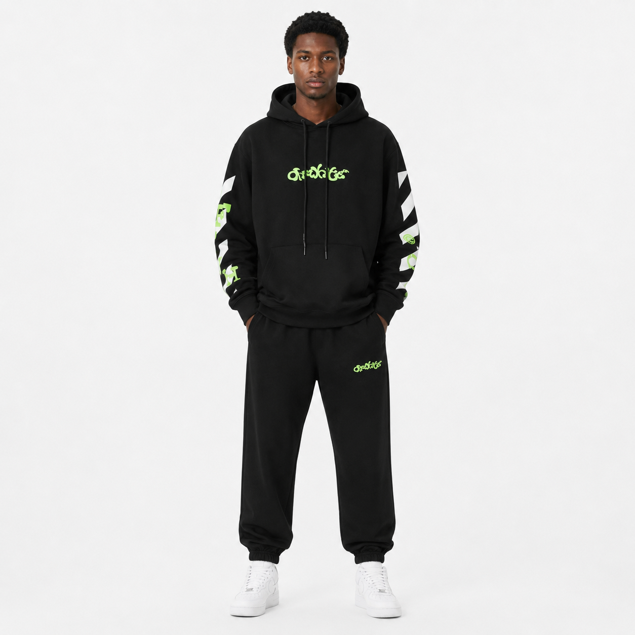 Off White Hoodie+Pants, A0Tn02
