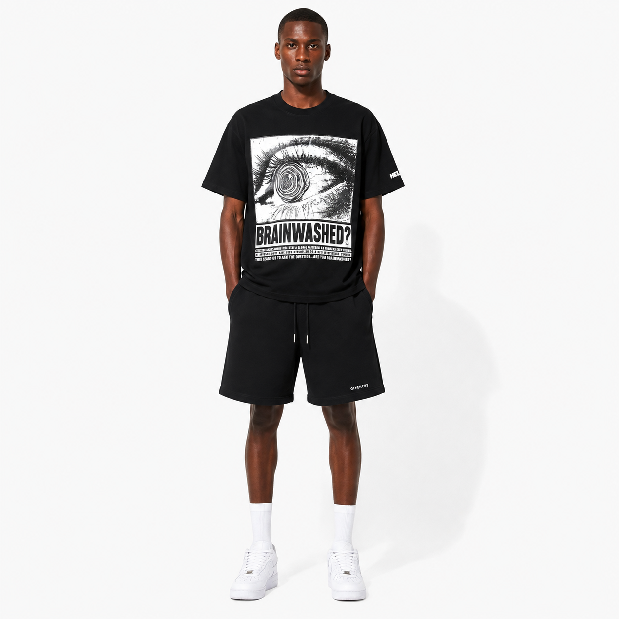 Hellstar T-Shirt 520+Givenchy-TK360 black Short Pants