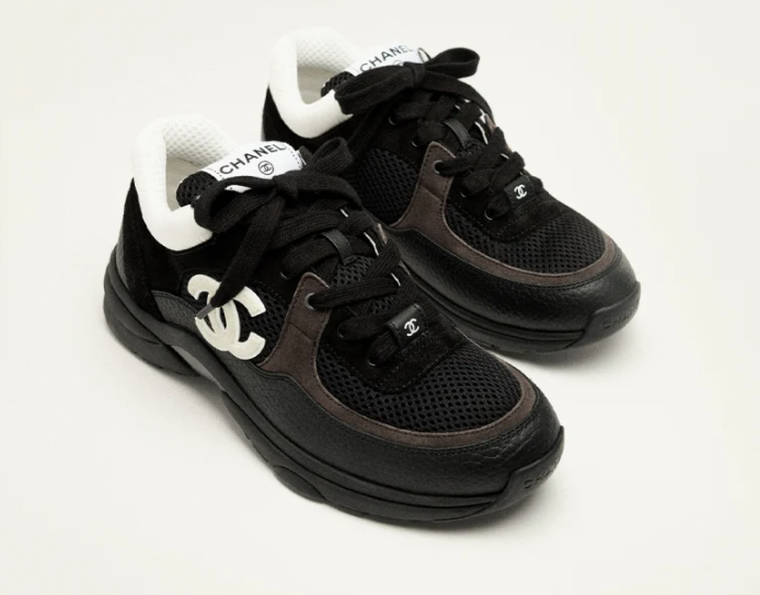 PKGoden Chanel Mesh Suede Calfskin Grained Calfskin Black White