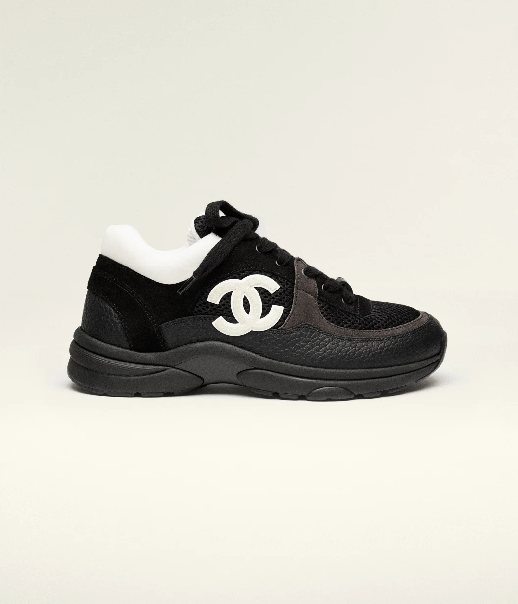 PKGoden Chanel Mesh Suede Calfskin Grained Calfskin Black White