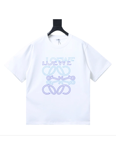 Loewe Unconventional Logo Color-Blocked Foam Printed Short-Sleeve T-Shirt 02