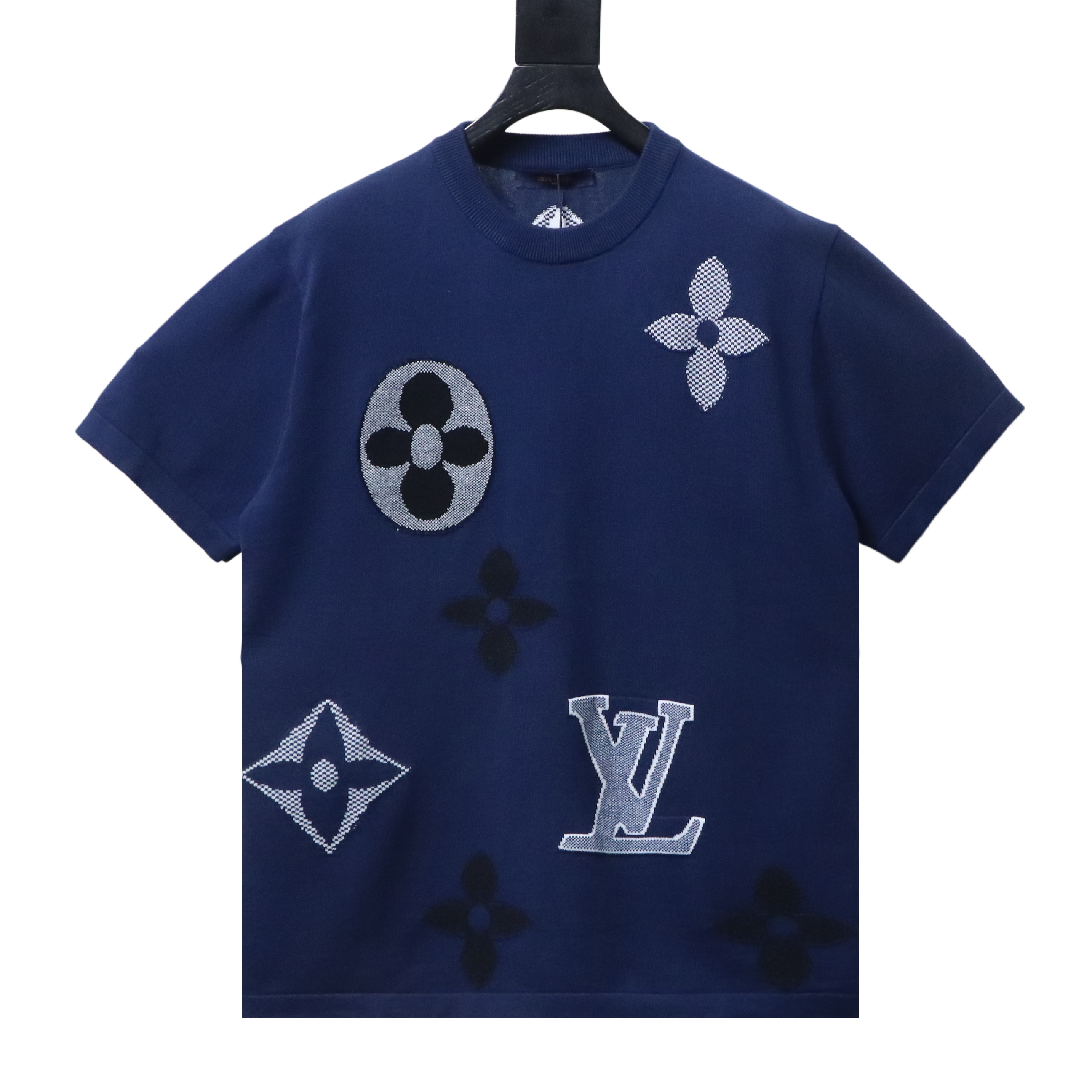 Louis Vuitton 26SS four-leaf clover letter embroidery short-sleeved sweater