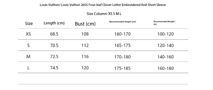 Louis Vuitton 26SS four-leaf clover letter embroidery short-sleeved sweater