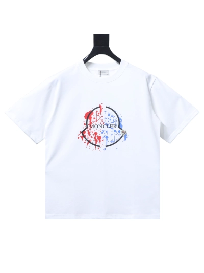 Moncler Color Splash Ink Logo Short Sleeve T-Shirt 01