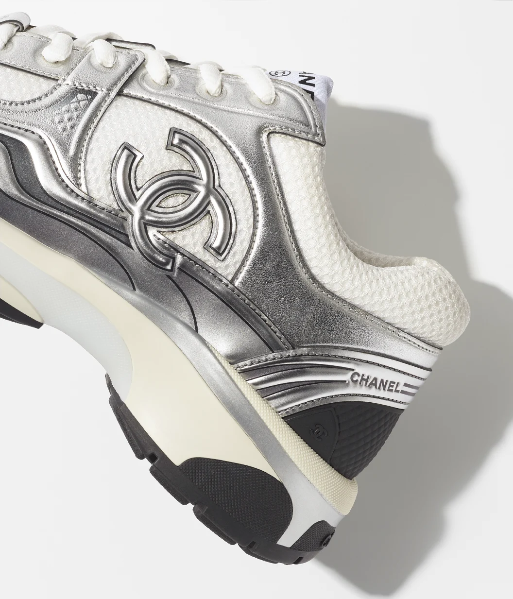 PKGoden Chanel CC Runner Sneakers White Silver G39792-Y56368-K5451