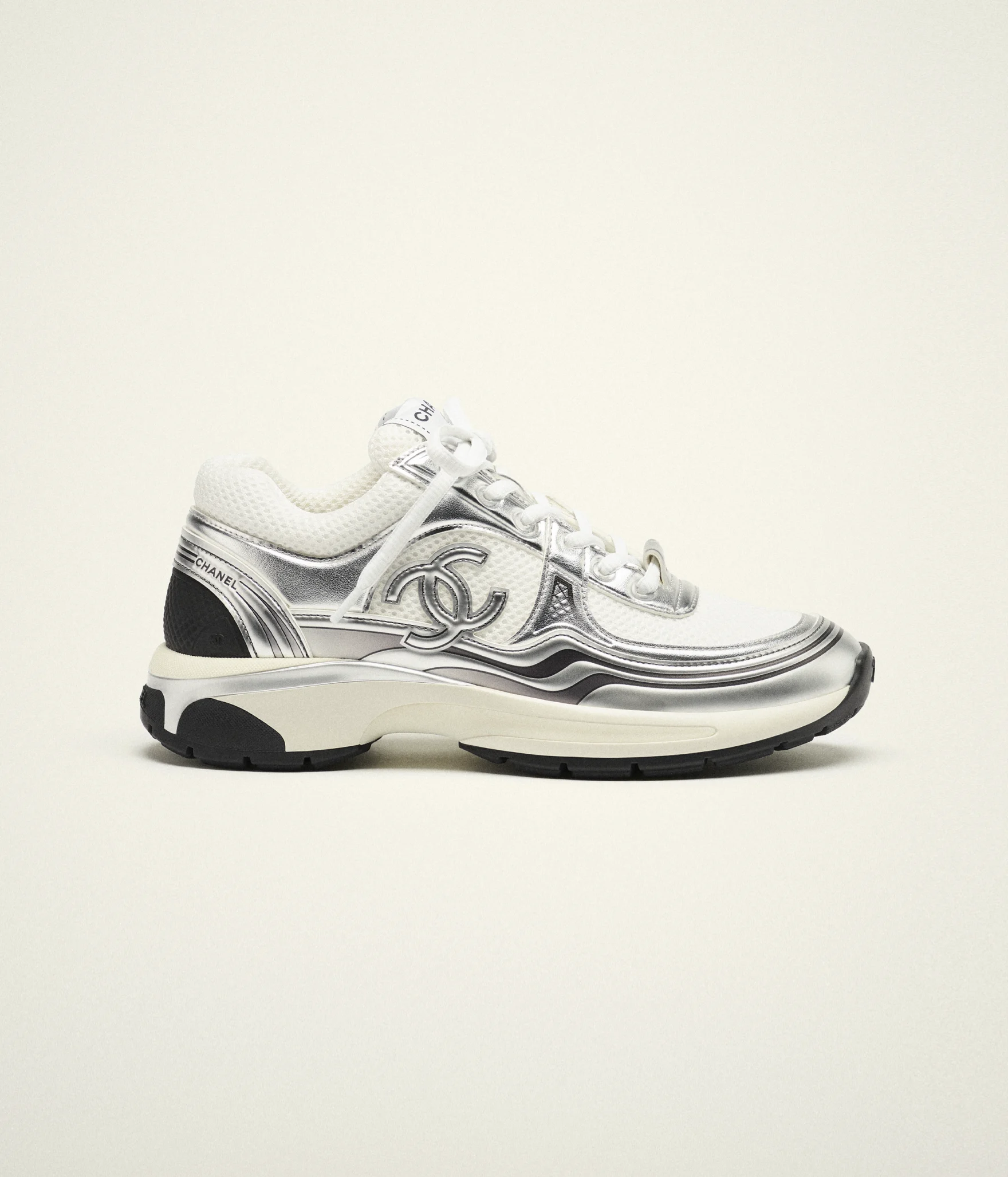 PKGoden Chanel CC Runner Sneakers White Silver G39792-Y56368-K5451