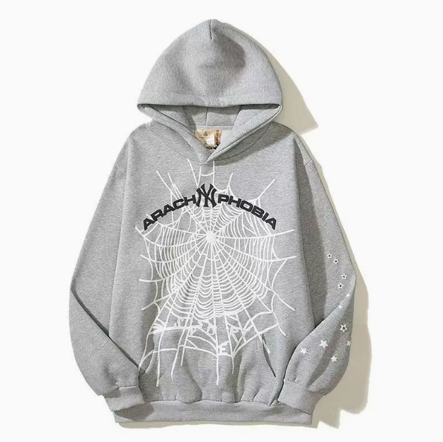 Sp5der Arach NY Phobia Hoodie Ash Grey