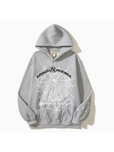 Sp5der Arach NY Phobia Hoodie Ash Grey 01