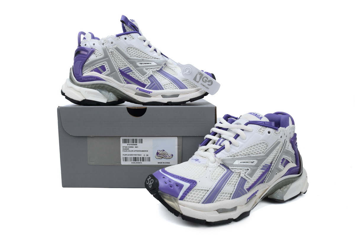 PKGoden  Balenciaga Runner Blue White Purple 677402 W3RB2 5901