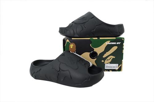 POP A BATHING APE SLIDES Black