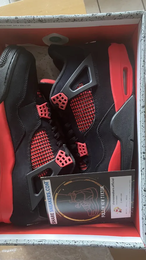 Free Shipping:PKGoden Jordan 4 Retro Red Thunder, CT8527-016 review 