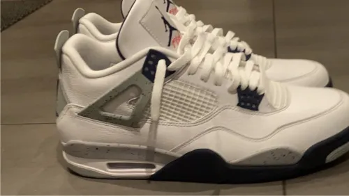 Free Shipping:PKGoden Jordan 4 Retro White Midnight Navy, DH6927-140 review 