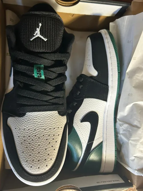 POP Jordan 1 Low White Black Mystic Green, 553558-113 review 