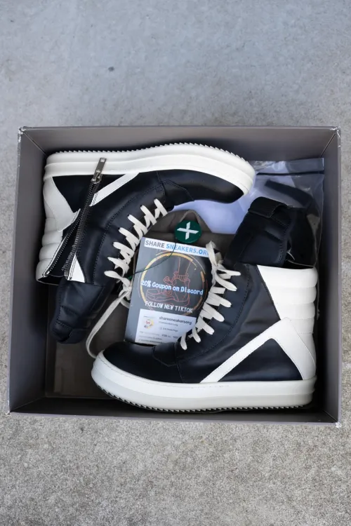 PKGoden Rick Owens/RO Geobasket Black and White RU02C7894LCGLPO-7511 review 