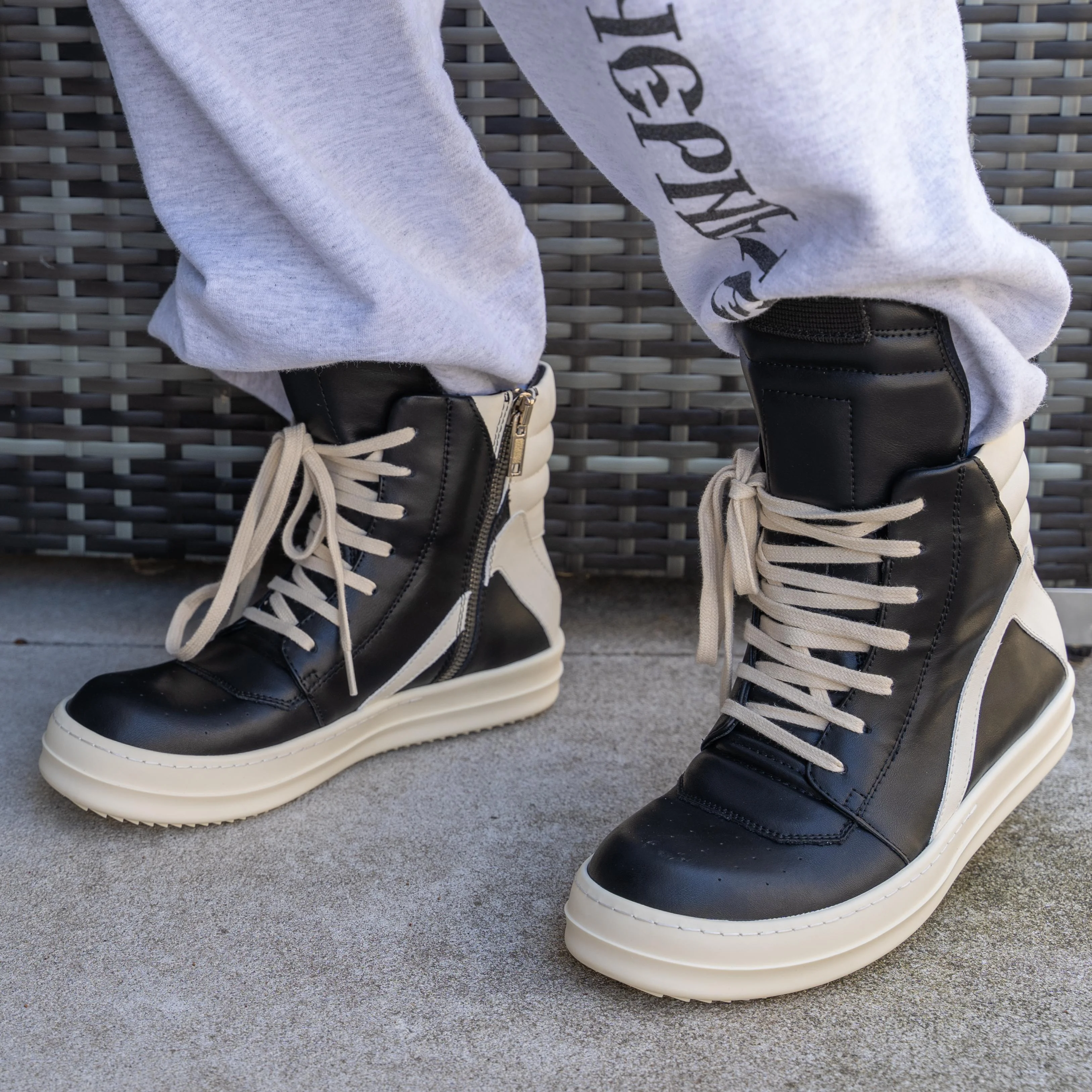 PKGoden Rick Owens/RO Geobasket Black and White RU02C7894LCGLPO-7511 review 1