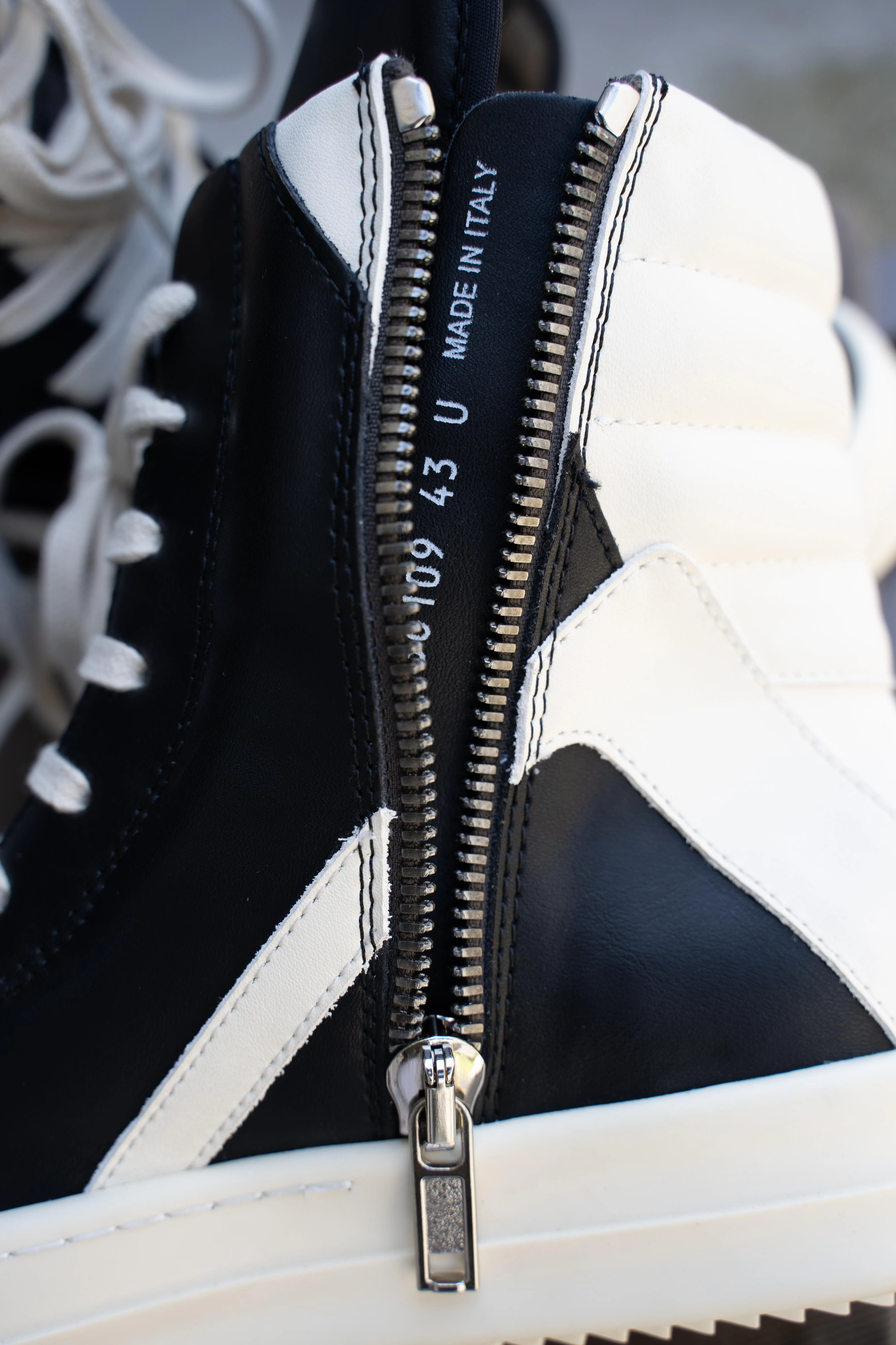 PKGoden Rick Owens/RO Geobasket Black and White RU02C7894LCGLPO-7511 review 3