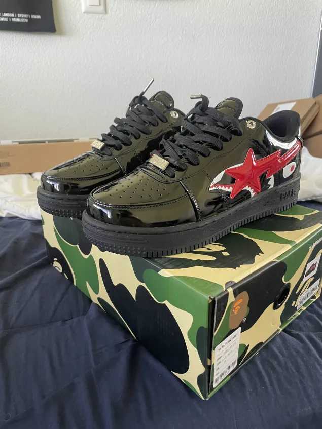 POP  Ape Bape Sta Low Black Shark review 0