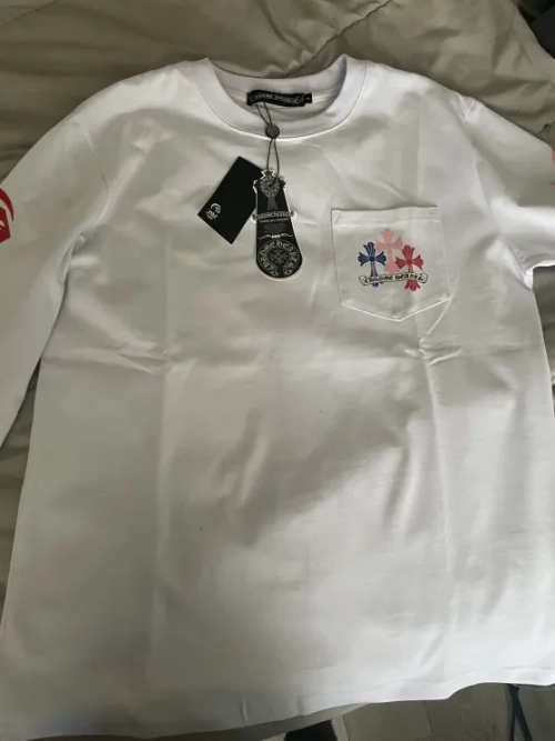 Chrome Hearts Cross Leather Silver Embroidered Sanskrit T-Shirts White review 