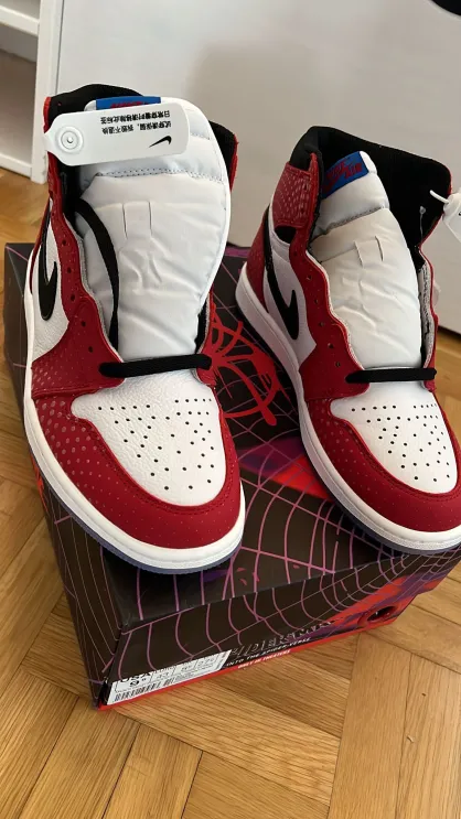 PKGoden  Air Jordan 1  Retro High Spider-Man Origin Story, 555088-602 review 
