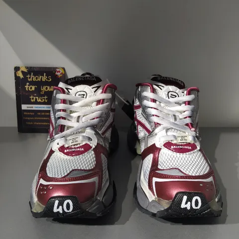 QC Pics-Balenciaga Runner Sneaker 'White Burgundy'