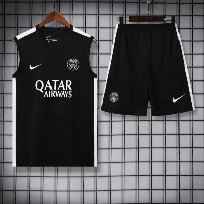Paris Saint Germain 23/24 Vest Training Suit Black with White 01