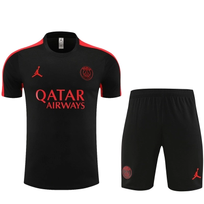 Paris Saint Germain 23/24 Training Suit Black and Red 01