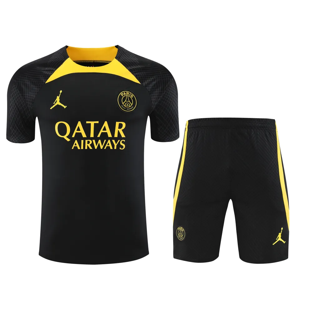 Paris Saint Germain 23/24 Training Suit Black And Yellow