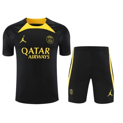 Paris Saint Germain 23/24 Training Suit Black And Yellow 01