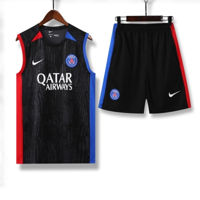 Paris Saint Germain 23/24 Vest Training Suit Black and Red 01