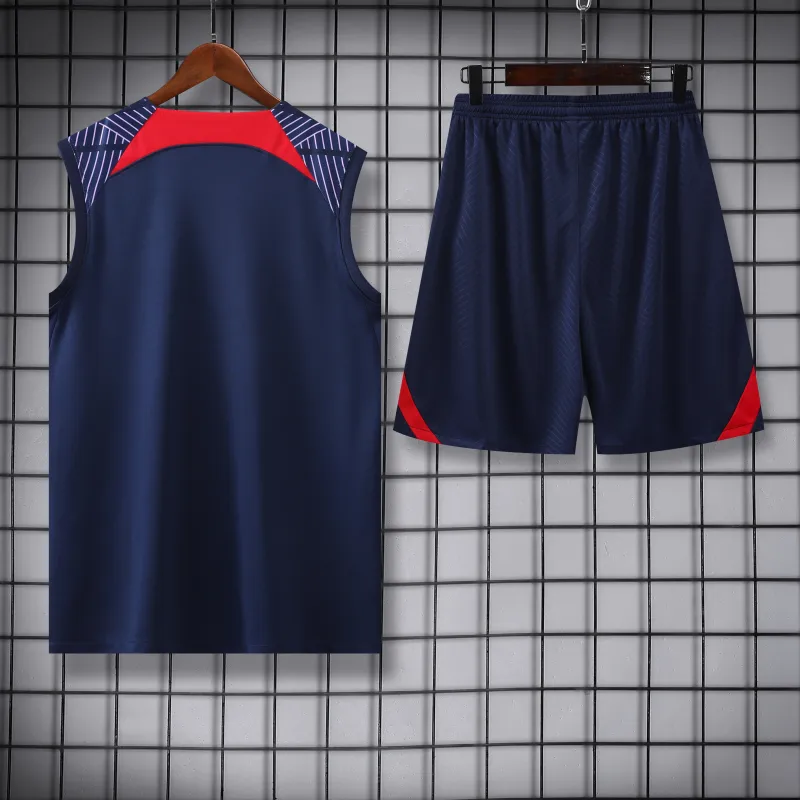 Paris Saint Germain 23/24 Vest Training Suit Dark Blue with red