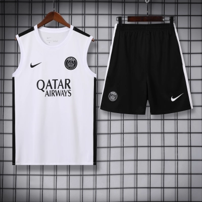 Paris Saint Germain 23/24 Vest Training Suit White and Black 01