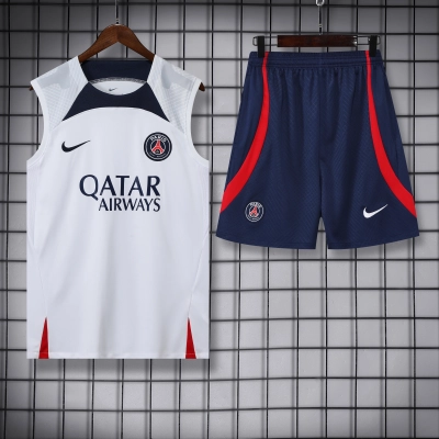 Paris Saint Germain 23/24 Vest Training Suit White and Blue 01