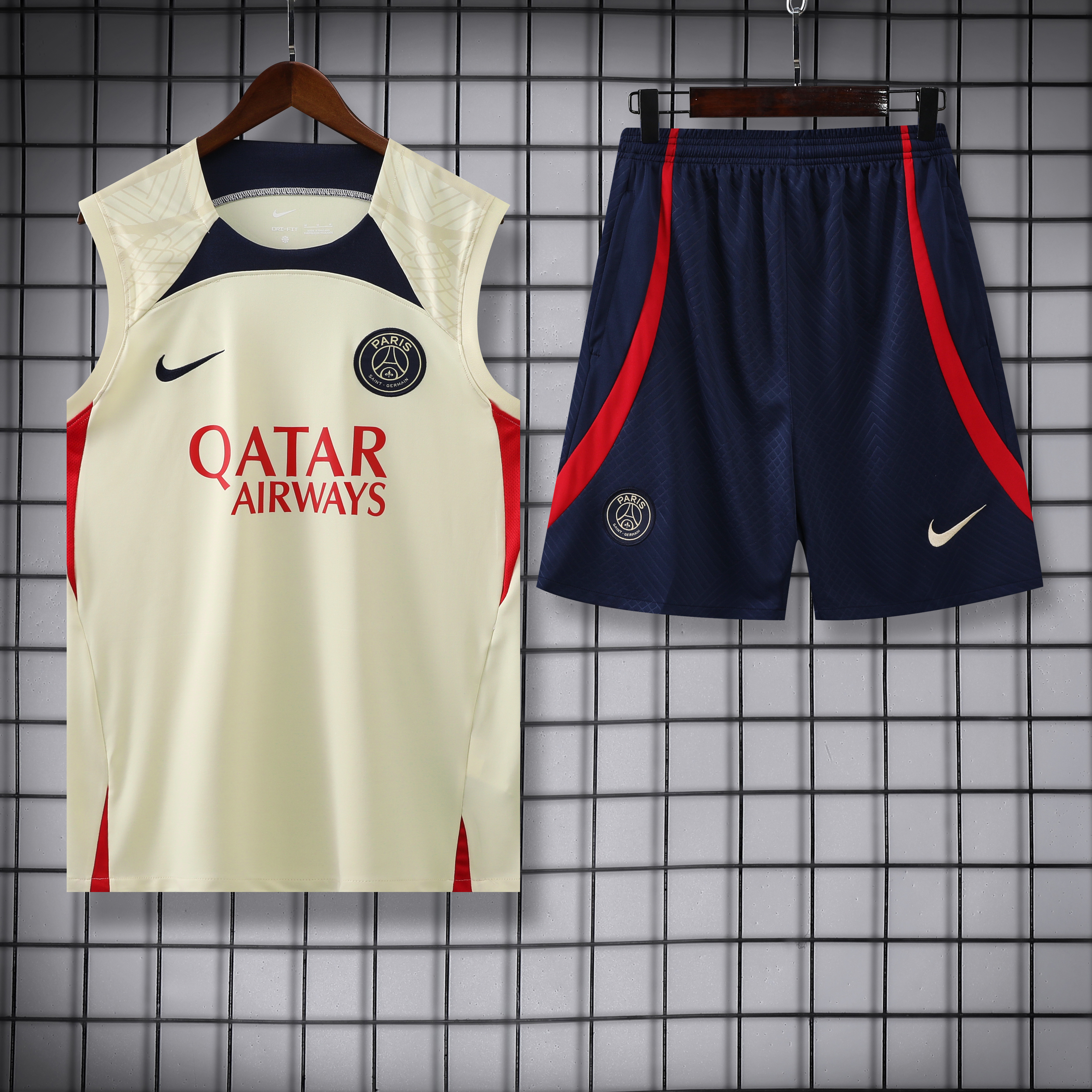 Paris Saint Germain 23/24 Vest Training Suit Yellow and Blue