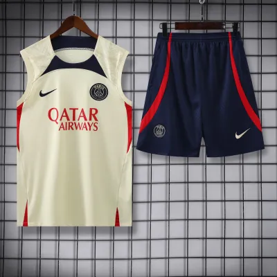 Paris Saint Germain 23/24 Vest Training Suit Yellow and Blue 01
