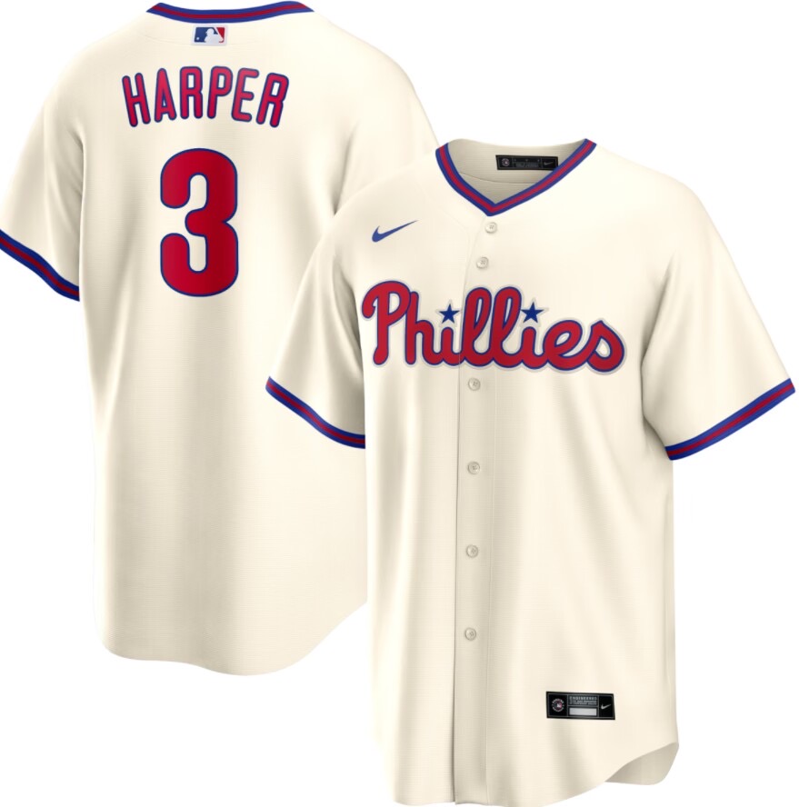 Bryce Harper Philadelphia Phillies Nike Alternate Replica Team Jersey -Cream