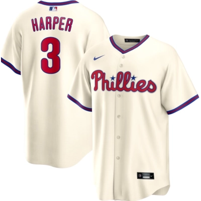 Bryce Harper Philadelphia Phillies Nike Alternate Replica Team Jersey -Cream 01